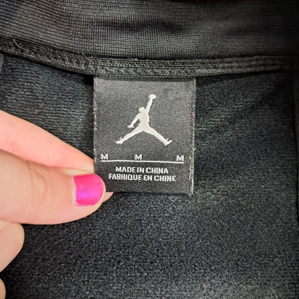 Jordan Mens Full Zip Track Jacket Black Jumpman Mesh Panels Mock Neck M